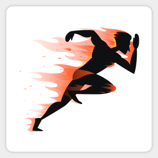 Runner Fire Sticker